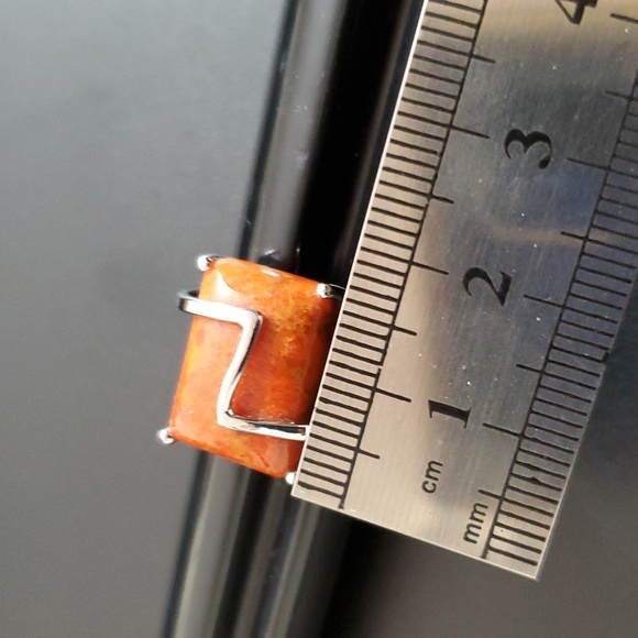 Sterling Silver 925 Orange Jasper Artform Ring - Picture 4 of 7